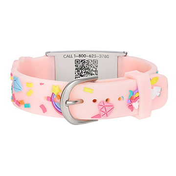 QR Code Child Titanium Medical ID Bracelet Peachy Pink, Peachy Pink, large image number 2